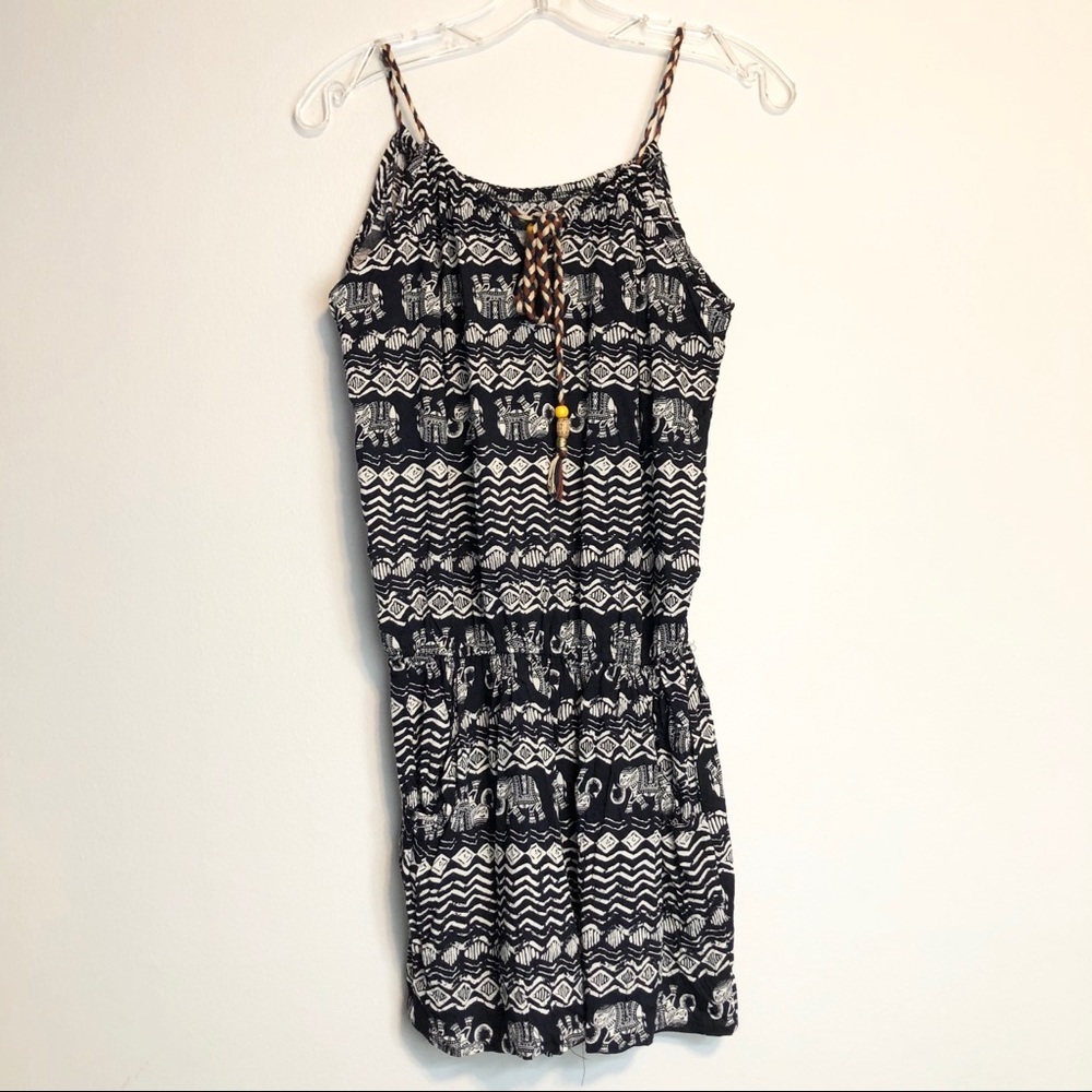 AIRISA Boho Aztec Sleeveless Romper Shorts